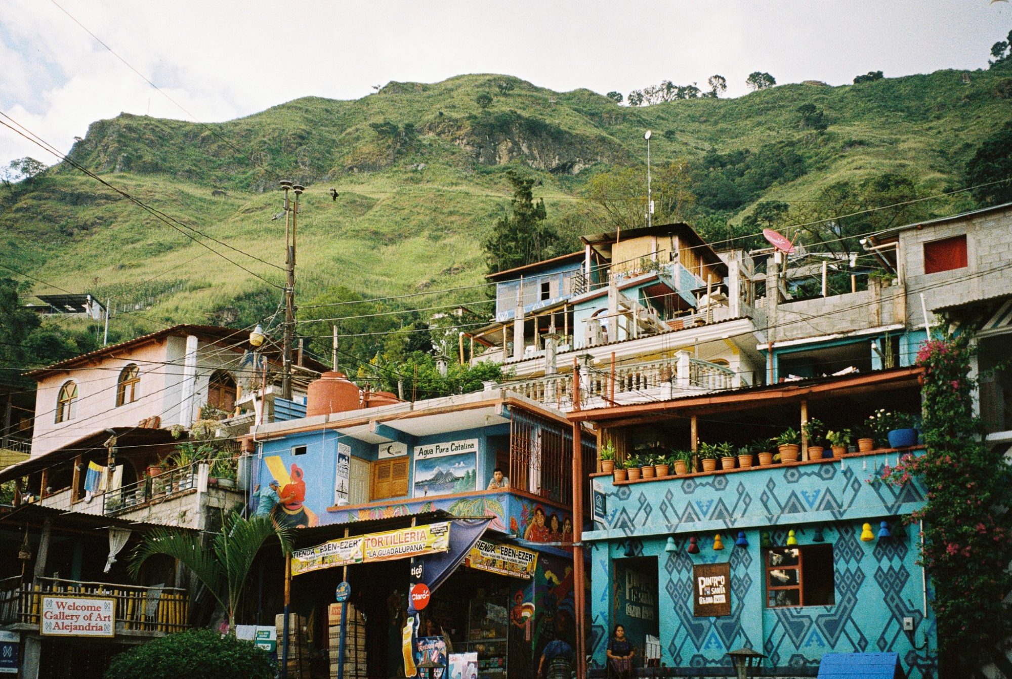 Houses stacked up the hillside