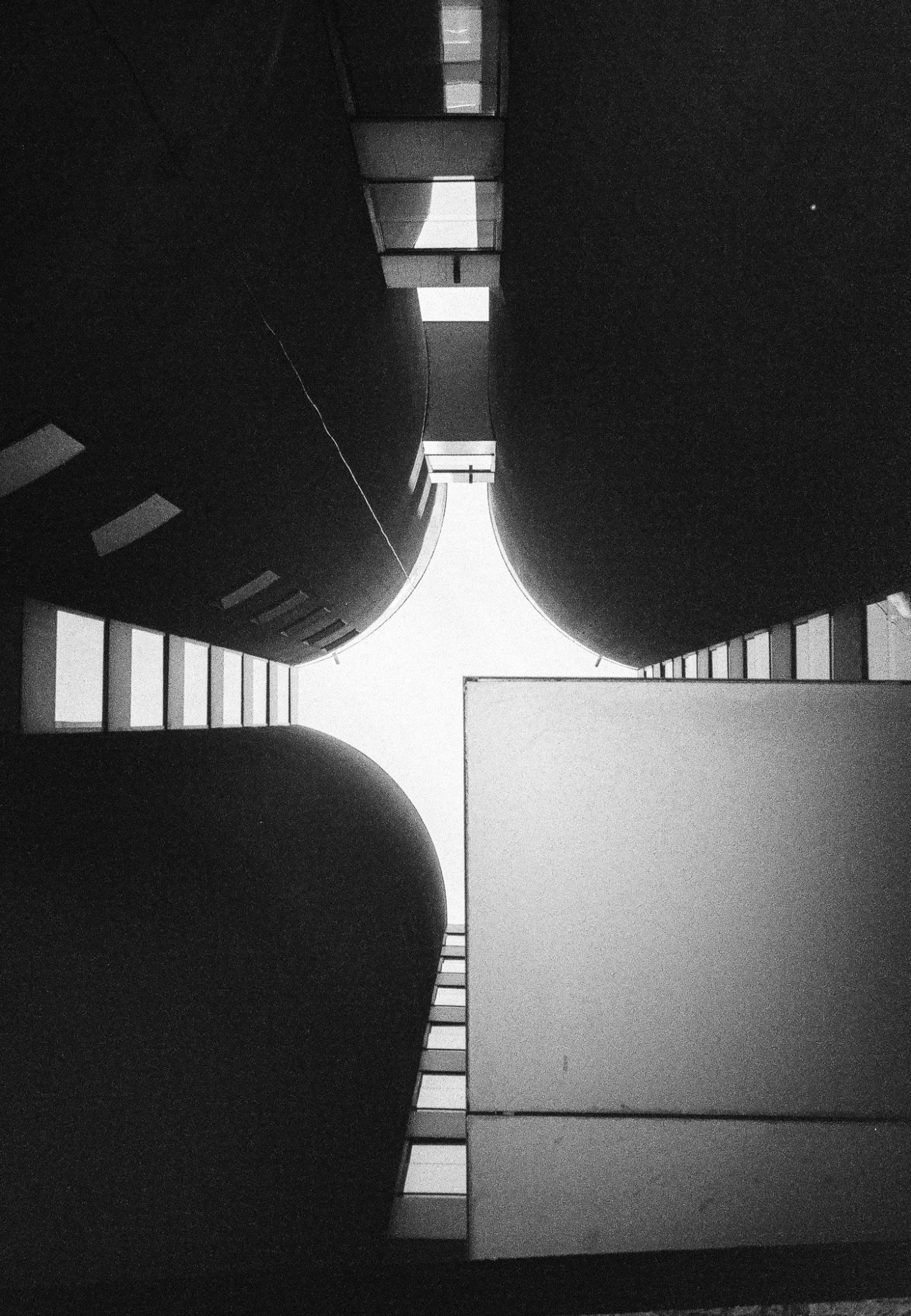 Looking up, courtyard