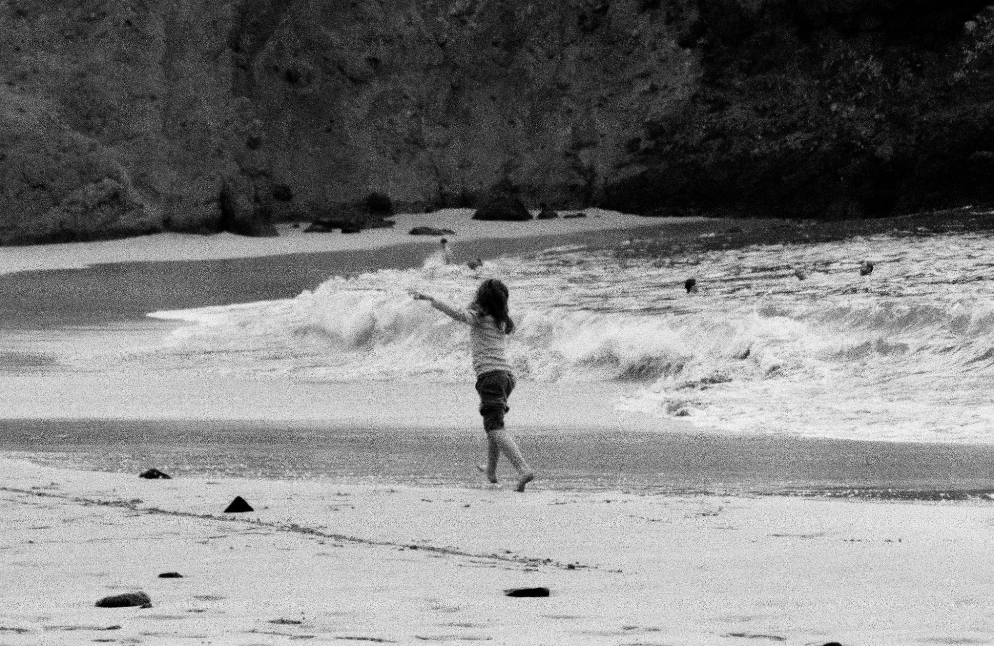 Girl and wave